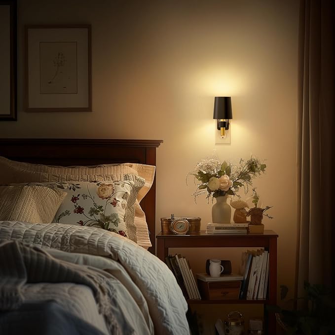 Night Light Dimmable Night Lights Plug into Wall Soft White 3000K | Dusk to Dawn Sensor, 0-100LM, Plug in NightLight, Vintage Night Light Compact for Hallway Bedroom Stairway