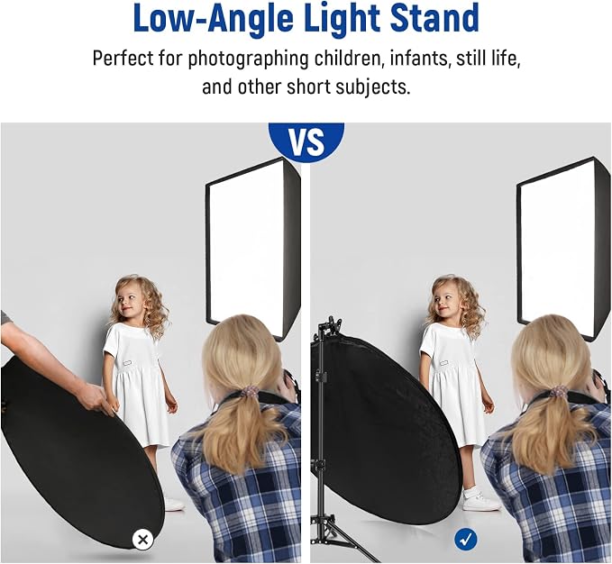 NEEWER 43"/110cm Light Reflector Kit, 5 in 1 Collapsible Round Reflector (Translucent/Silver/Gold/White/Black), Metal Clamp and 21"-43”/53-110cm Short Stand for Low Angle Studio Photography | Foldable, Translucent/Silver/Gold/White/Black, Metal Clamp, ...