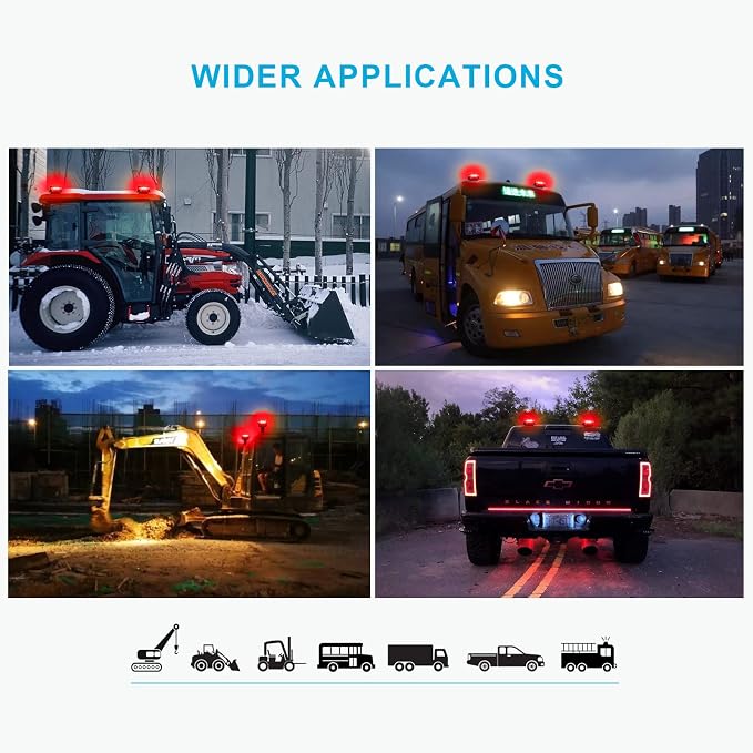 Agrieyes W16S Amber LED Beacon Lights, Emergency Strobe | Warning/Strobe Flashing