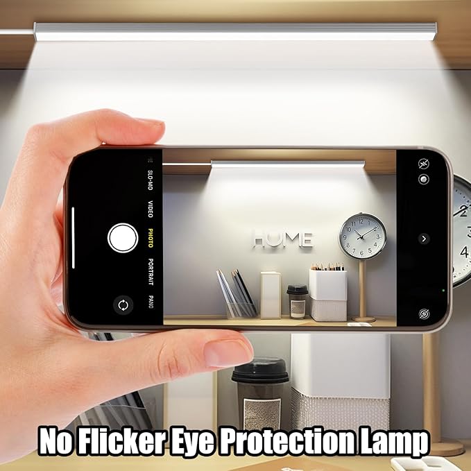 Under Cabinet Lighting, 12 Inch Plug in Light Bar, LED Keyboard Lights, 6000K Cool White Light, Ultra Thin Dimmable Light Bar, Suitable for Kitchen/Desk/Closet/Workbench