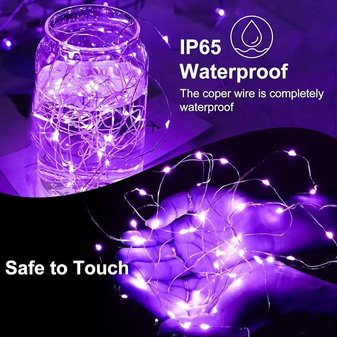 24 Pack Fairy Lights Battery Operated, 7ft 20 LED 3 Modes Speed Twinkle Mini String Lights Waterproof Silver Wire Firefly Starry Lights for Mason Jars Wedding Party Christmas Decorations