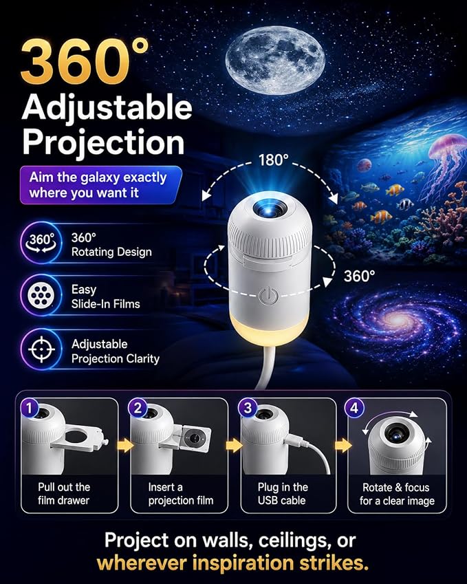 Galaxy Projector Star Sunset Lamp Space Night Light for Bedroom Aurora Planetarium De Galaxias para Habitación Mini USB Starry Sky Astronaut Fantasy Ceiling Wall LED Moon Nightlights Decor