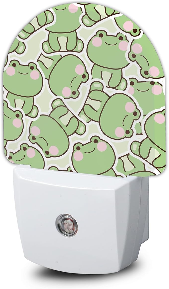 Cartoon Frogs Night Light, Cute Night Light Plug into Wall with Dusk to Dawn Sensor, LED Lamp Energy Saving Lights for Men Women Boys Girls,Lamp for Bedroom Bathroom Hallway