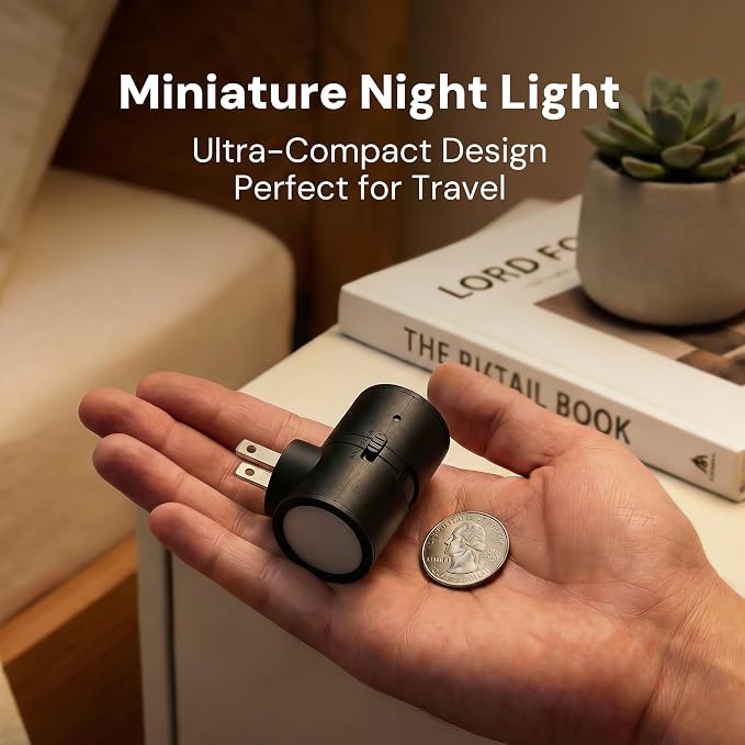 L LOHAS LED Motion Sensor Night Light, Motion Sensor Light Indoor, Rotating | Motion Activated Night Lights Plug into Wall,Amber-3000K-5000K,10-50-100%LM Dimmable Nightlights Mini, Hallway Bathroom,2Pack