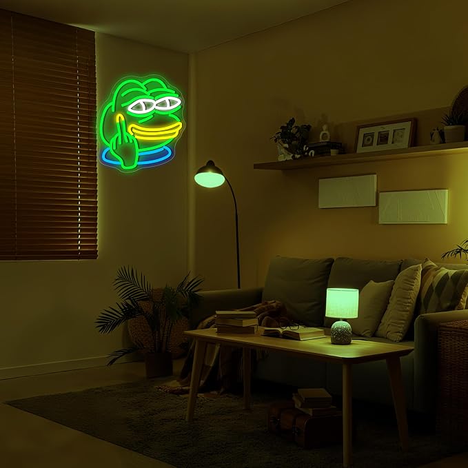 Frog Neon Sign for Wall Decor Funny LED Light for Man Cave | Dimmable frog neon light, bedroom, bar dorm decor, birthday gifts for man kids, size 11.6*11.2 in