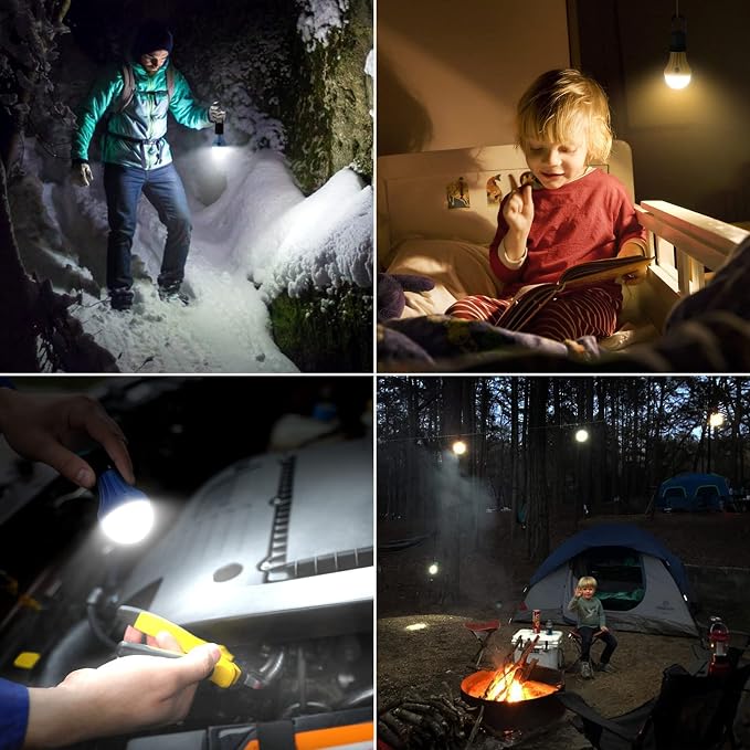 Lepro LED Camping Lantern with 3 Light Modes, Batteries Included, 4 Packs | Hanging Tent Light, Camping Essentials, Portable Lantern Flashlight for Camping, Emergency Light, Power Outages