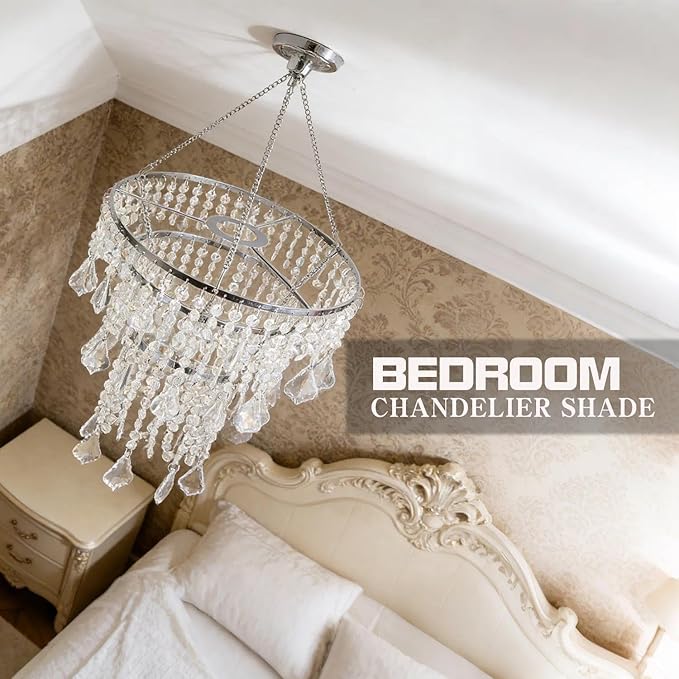 Acrylic Chandeliers Lampshade - Mini Beaded Light Fixture - Crystal Pendant Ceiling Light Shade for Wedding/Bedroom/Hallway/Bathroom