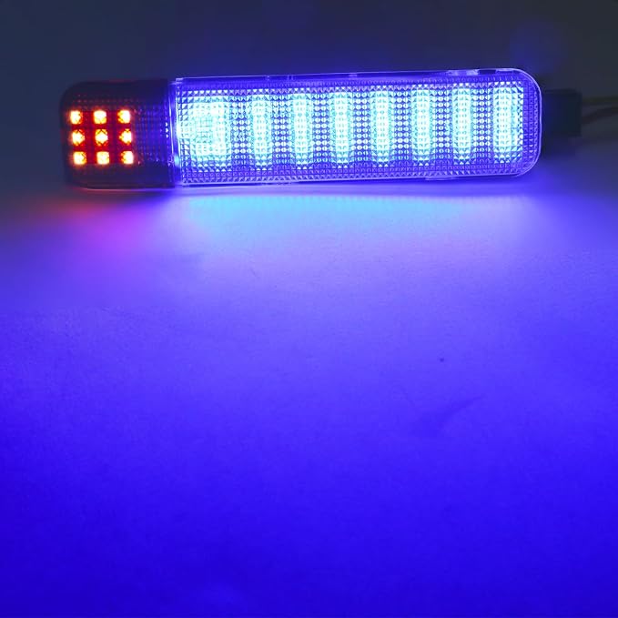 LED Side Door Panel Courtesy Lights Fit for Chevy Sierra GMC C/K | Fit for Yukon Silverado 1500 2500 3500 Avalanche,Suburban,Hum-mer H2 Car Interior Panel Lighting,Blue&Red Step Light Assembly