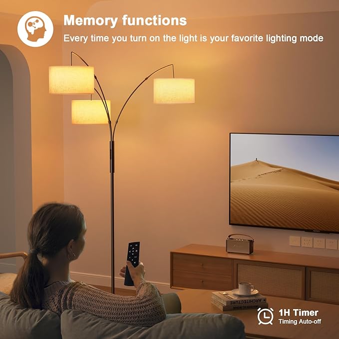 Upgraded 36W Floor Lamps for Living Room - Super Bright Dimmable Tree Floor Lamp with Remote & Touch Control, Tall Lamp for Living Room Corner, Bedroom, Office
