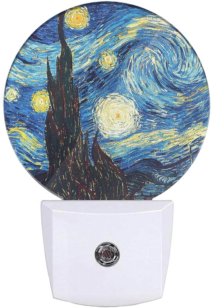 EKOBLA Van Gogh Starry Night Night Light, Art Night Lights Plug Into Wall with Auto Sensor, 0.5W Sleep Friendly for All Ages