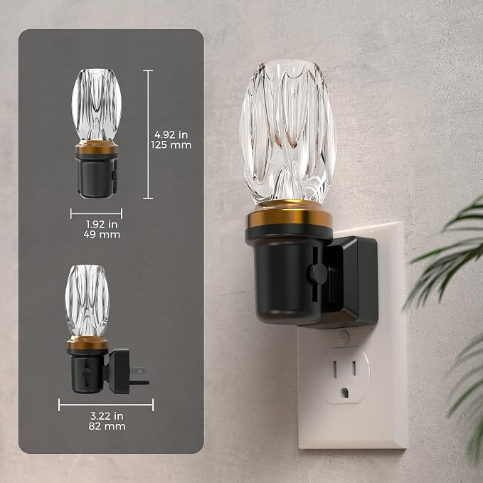 L LOHAS LED Night Light, Dimmable Night Lights Plug into Wall, Light Sensor | Automatic Nightlights Plug in, 3000K 100LM, LED Nightlight, Crystal Acrylic Decorative, Hallway Bedroom Bathroom, 1 Pack