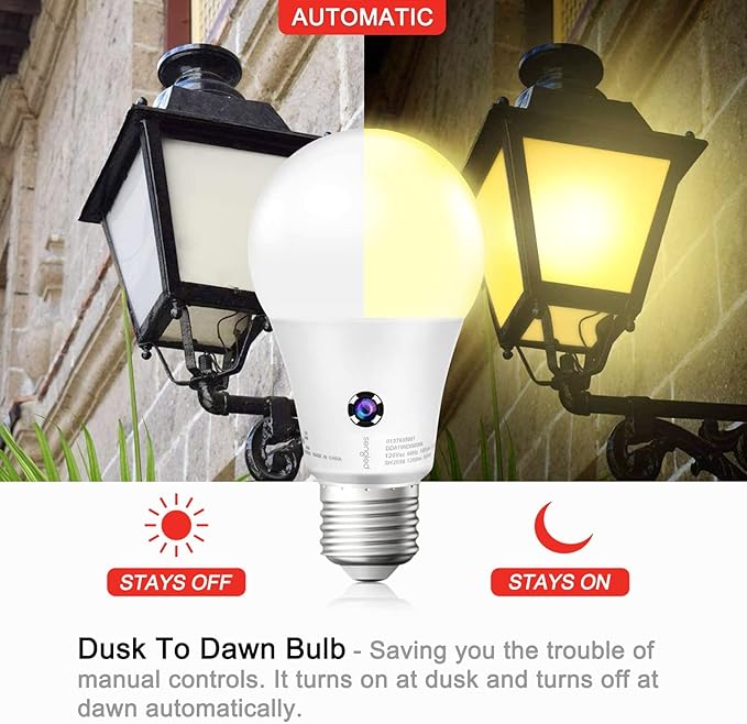 Sengled Dusk to Dawn Light Bulbs Outdoor, A19 LED Sensor Bulbs 6 Pack, 3000K Soft White 1200 Lumens, 75W Equivalent 10.5W, E26 Base Automatic On/Off Photocell Light Bulbs for Porch and Garage