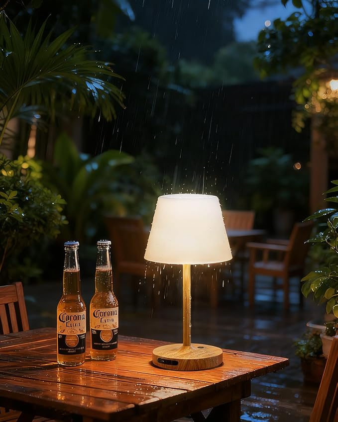SAIWEYA Outdoor Waterproof Shower Lamp, 8000mAh Rechargeable Bathroom Lamp | IP65 Cordless Shower Light, Emergency Power Bank, Touch Dimming, Long-Lasting Battery, Versatile for Patio, Camping, Bathroom