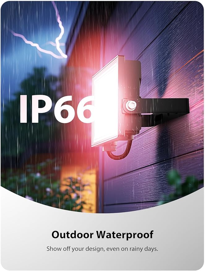 Onforu RGB LED Flood Light Outdoor, 25W Color Changing Stage Lights with Remote, 2700K Warm White Uplights for Events 3 Pack, IP66 Uplighting Indoor for Halloween, Party, Wall Wash, Landscape