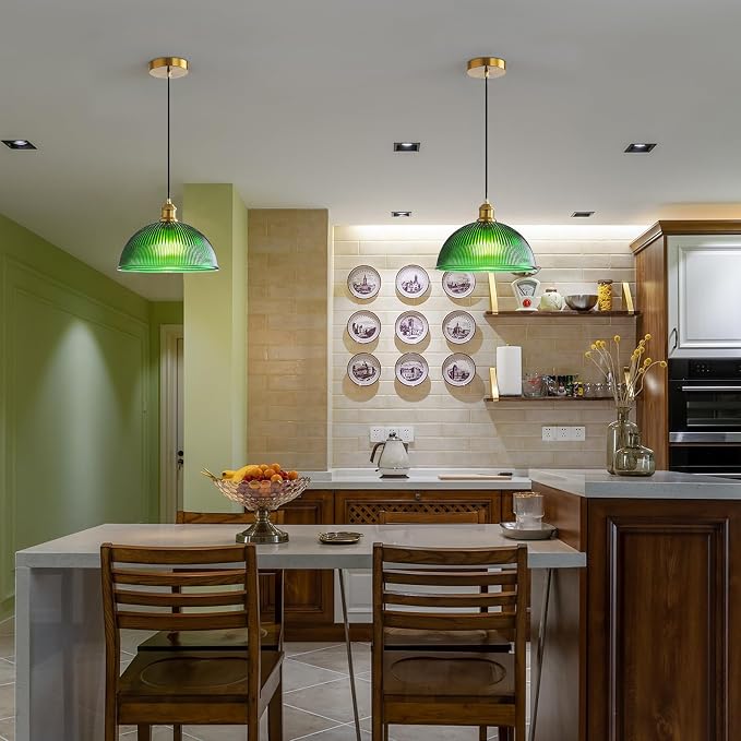 XZHGCEE Vintage Pendant Light Fixtures: Glass Pendant Lights Kitchen Island, Modern Green Chandelier Pendant Light Fixture for Bedroom Dining Room