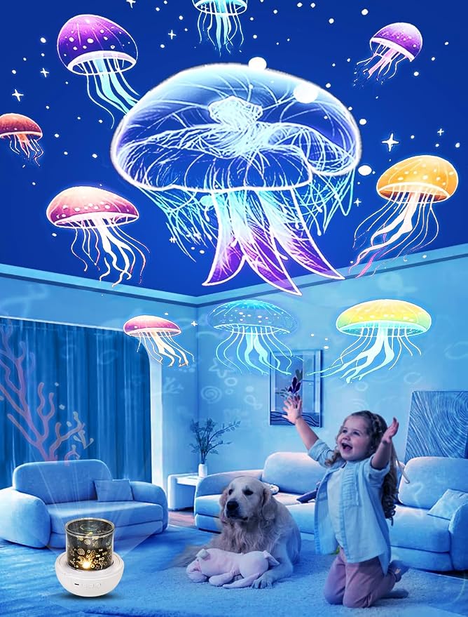 21 Sets of Films + Projector Night Light for Kids, Kids Night Light Projector for Bedroom, Ceiling, Star Galaxy Projector with 360° Rotation for Baby Girls, Birthday, Christmas, Nursery, Room Decor