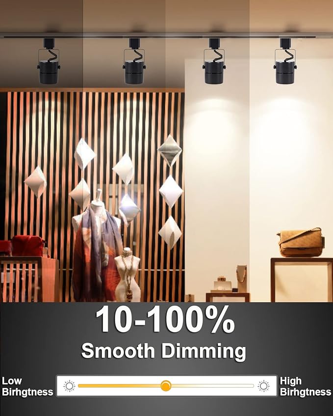 Track Lighting Heads, Dimmable 10W 4000K Cool White Bright LED Track Lighting Fixtures for Accent Retail Kitchen Artwork,120V Linear Track Light H Type-CRI90+ 24° Black- 16 Pack