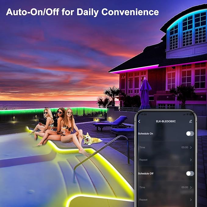 131ft Outdoor LED Strip Lights Waterproof,RGB LED Rope Lights Outdoor Waterproof Color Changing APP Remote Control Music Sync,36LED/m Flexible Rope Lights for Outside Camper Pool Deck Christmas