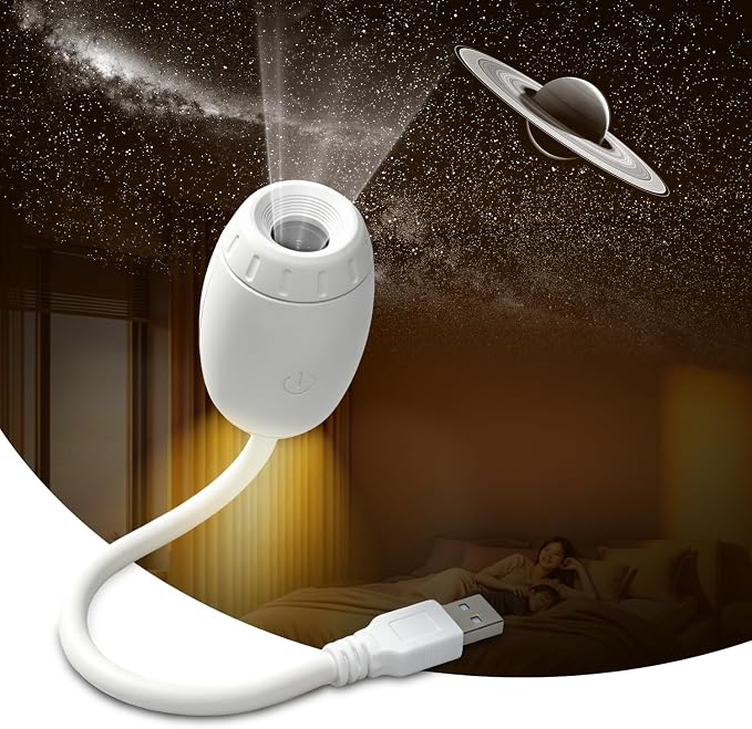 Galaxy Projector Night Light for Bedroom - 2 in 1 USB Starry Sky Led Lamp | Car & Room Ceiling Decor, Adults & Kids Gift - 3 Films
