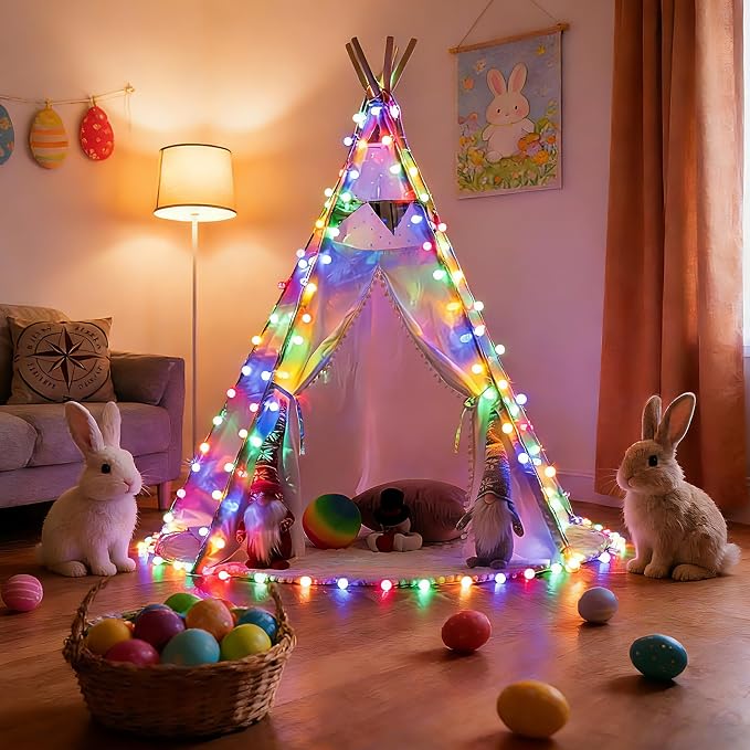 PJT 200 LED Hanging String Lights for Classroom – 66ft Plug in Pastel String Lights with 8 Modes, Colorful String Lights for Classroom Decor, Teacher Supplies, Bulletin Board, Wall Display