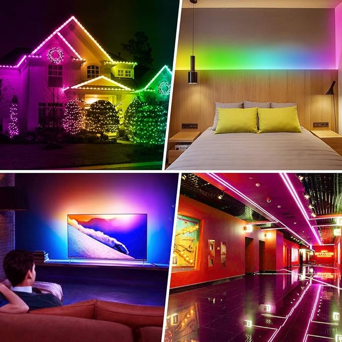 USB LED Lights Strip 6.56ft Rainbow Chasing 5050 RGB Dream-Color Light with 17-Key Remote Control, Multiple Colors on One Line, Flexible LED Tape Light for Bedroom, TV, PC, Desk, Party Decoration