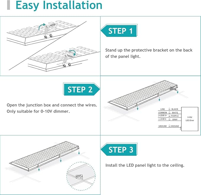 1x4 LED Flat Panel Light 8 Pack | 3000K/4000K/5000K, 20W/30W/40W, 110LM/W, 0-10V Dimmable, 100-277V, ETL Listed, DLC Listed, Ideal for Office, Hospital