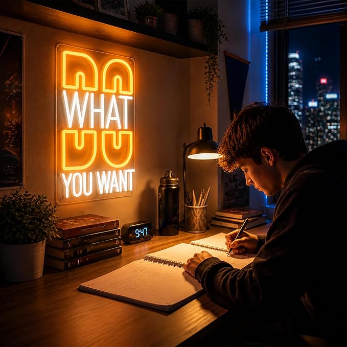 Positive Neon Lights Signs Neon Sign Led Sign Light for Wall Decor | Do What You Want Neon Sign for Room Decor,Positive Decoration,Motivational Wall Decor,Gift,5V USB Powered Dimmable