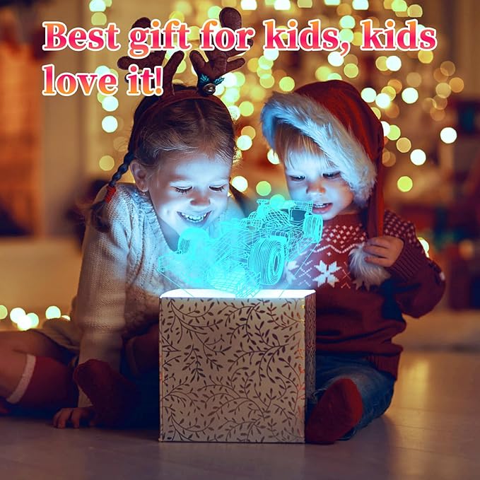 Racing Car Night Light, Formula 1 3D LED Night Lamp for Boys - Racing Cars Themed Bedroom Lamps, Optical Illusion Lamp with Remote Control, Perfect for Kids' Room Décor, Cool Gifts for Cars Lovers