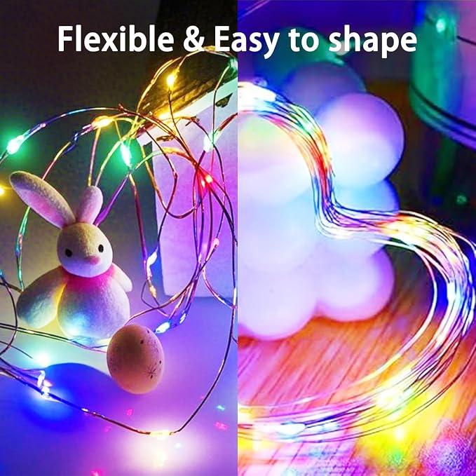 4 Pack Cuttable Fairy Lights Battery Operated, Waterproof 20FT 60LED Twinkle Lights with Timer Indoor Outdoor, Fairy Battery String Light for Bedroom, Classroom, Wedding, Christmas Décor(Multicolor)