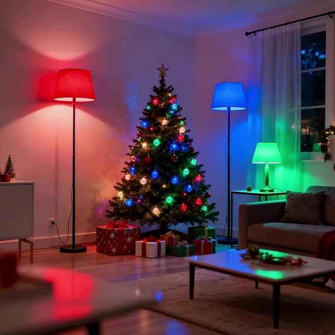 TJOY Green LED Light Bulb Outdoor Porch Halloween, A19 Colored 60 Watt Eq | Green Colored LED Lights, 5W E26 Base, Christmas Indoor Party Bedroom Decoration, Non-Dimmable, 4 Pack