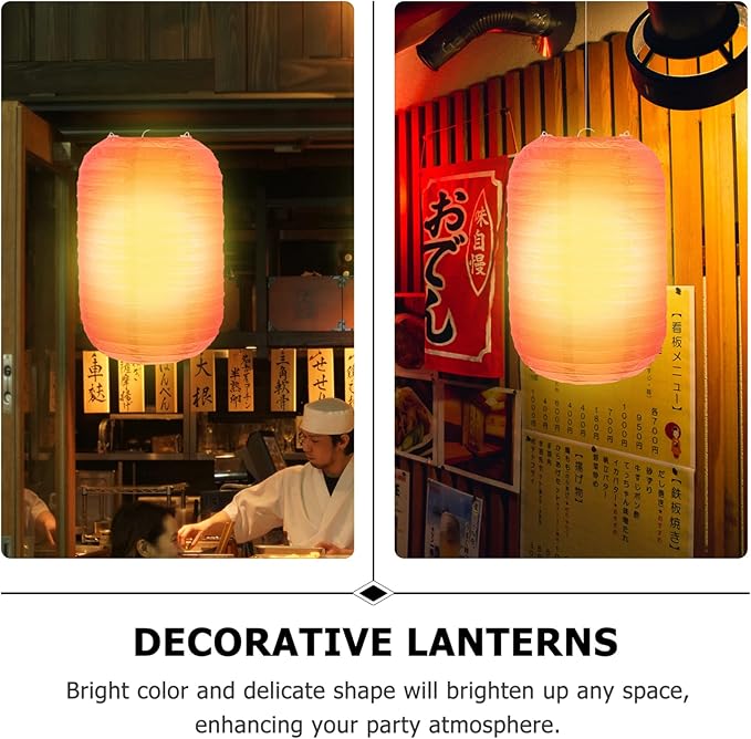 Uonlytech Japanese Folding Paper Lanterns 7.48X7.48X11.41In 2-Pack Decorative Lanterns for Home Restaurant Outdoor Party Festival Lighting