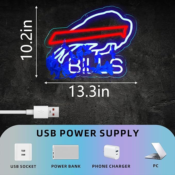 Football Neon Sign for Wall Decor, LED Rugby Ball Style Light Up Sign, Sports Themed Neon Wall Art for Man Cave, Bar, Pub, Office Decor, USB Powered Acrylic Light, 13.31×12.24 Inch