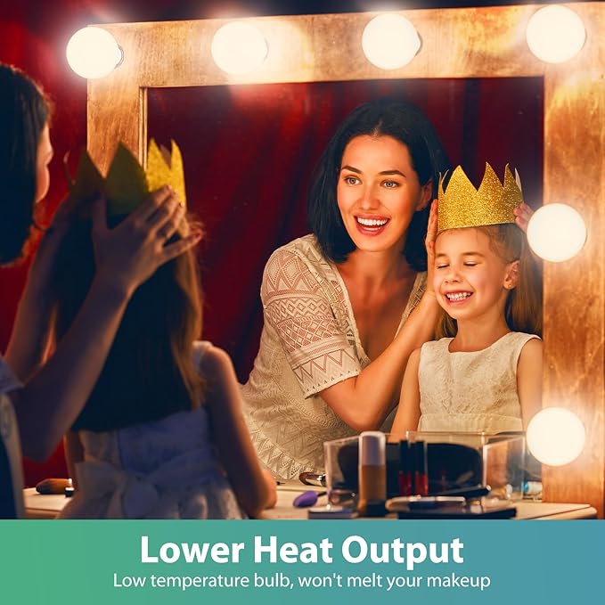 LED Vanity Light Bulbs, 60W Equivalent, Bathroom Light Bulbs 2700K Soft White, 800 Lumens, G25 Globe Bulb for Makeup Mirror, Round Shape, 7W, 120V, Non-Dimmable, 6 Pack