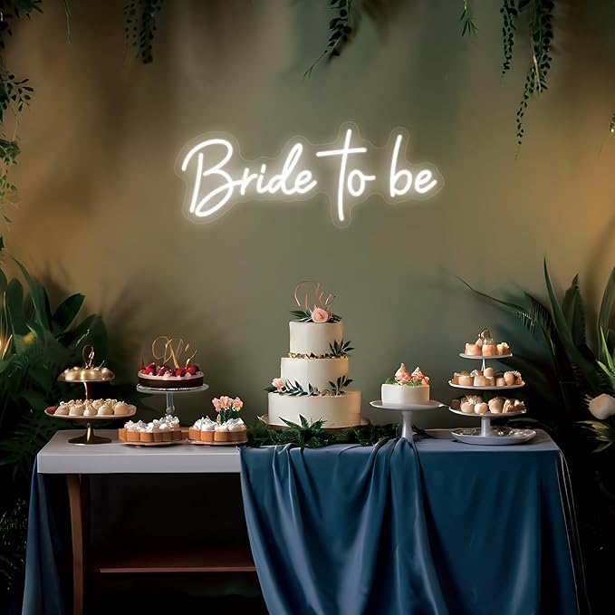Bride to be Neon Sign,Dimmable LED Wedding Light Up Sign,Bachelorette Party Decorations Backdrop Neon Light for Bride, Bridal Shower Decor, 16.5 x 6.5 inch