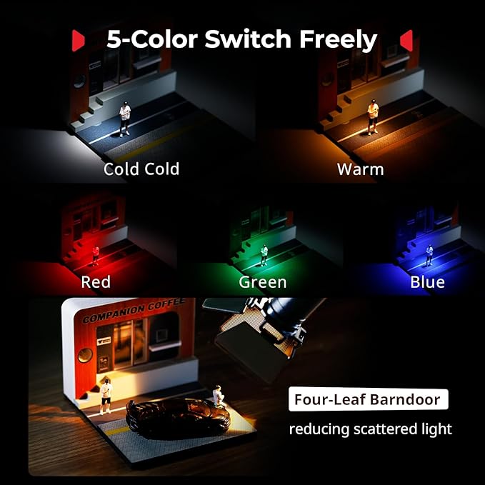 SmallRig RM 03 Macro Photography LED Light - 2 Pack, Adjustable Beam Angle, 5 Colors CRI95 TLCI92, Bendy Light with Cold Shoe Extension Bar, Clamp, Diffuser, Spotlight, Barndoor, Gobos, Stake - 5796