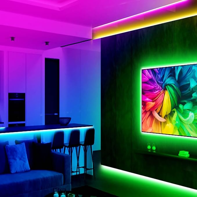 Aroste 32.8-Foot RGB neon Light Strip, Festive Decoration Light Strip | Waterproof IP67 light strip, supporting remote control and app control, suitable for bedroom and gaming LED light strips