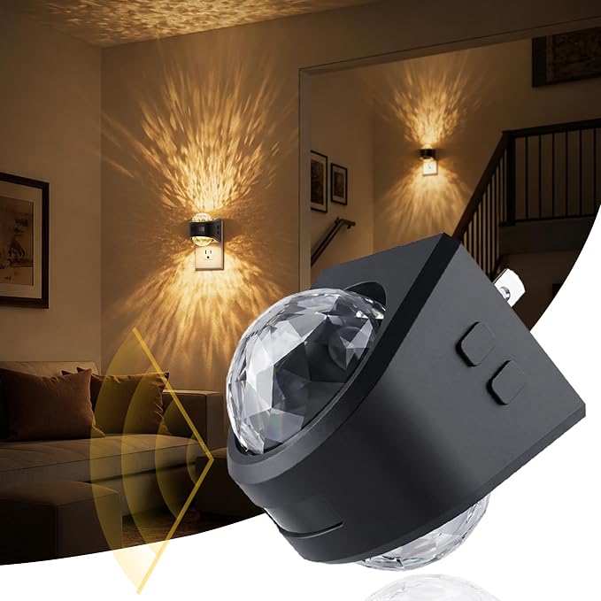 JandCase Motion Sensor Night Light, 3000K Soft White | Star Projector Night Light with 180° Rotatable Plug, Automatic Galaxy Nightlight Plug in with Light Sensor for Bathroom
