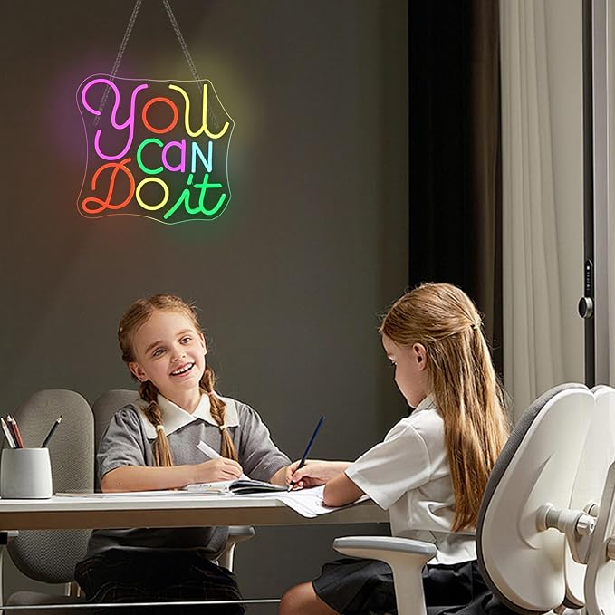 You Can Do It Neon Sign Dimmable LED Neon Signs for Wall Decor, Kids Wall Art, Classroom Decor, USB Neon Light for Bedroom, Birthday Party & Classroom sign for kids & teacher