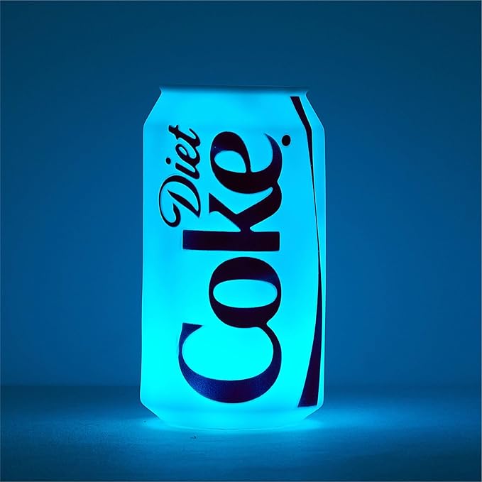 Diet Coke Squishy Night Light 5.7" LED Soft Mood Lamp for Decor, Kids Bedrooms, Collectors & Gift Giving