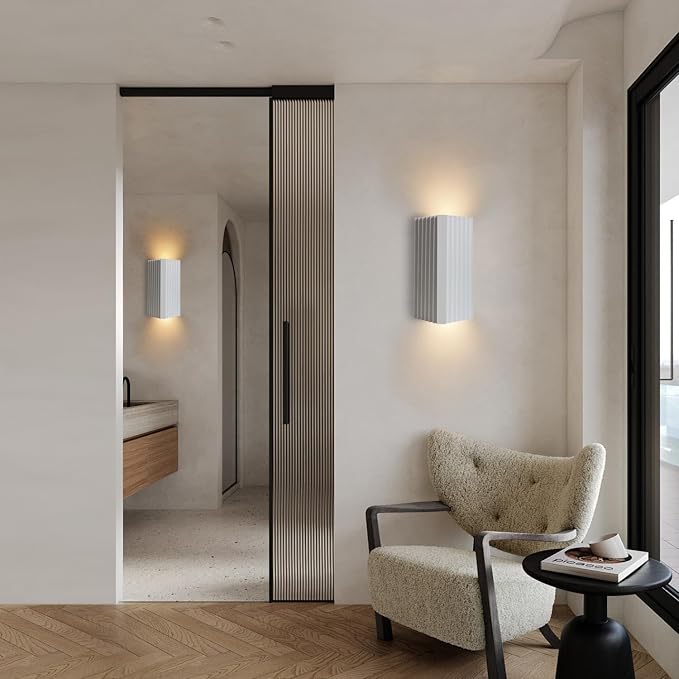 ZEROUNO LED Wall Sconce Indoor Wall Lights, White Hardwired Up and Down Wall Mount Light for Living Room Bedroom Hallway Corridor Stairs Warm White 3000K (with Replacement G9 Bulbs)