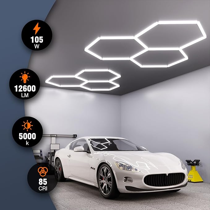 Hexagon Garage Lights, 3-HEX