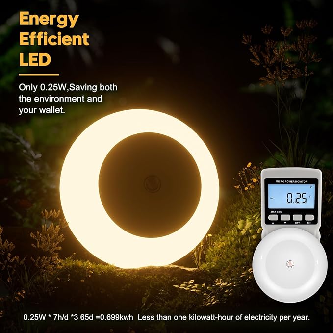 fesnne Night Light, Night Lights Plug into Wall, Dusk to Dawn Sensor Warm White Led Night Light 0.5W, 8 Pack Nightlight for Adults, Bedroom, Bathroom, Hallway, Kitchen