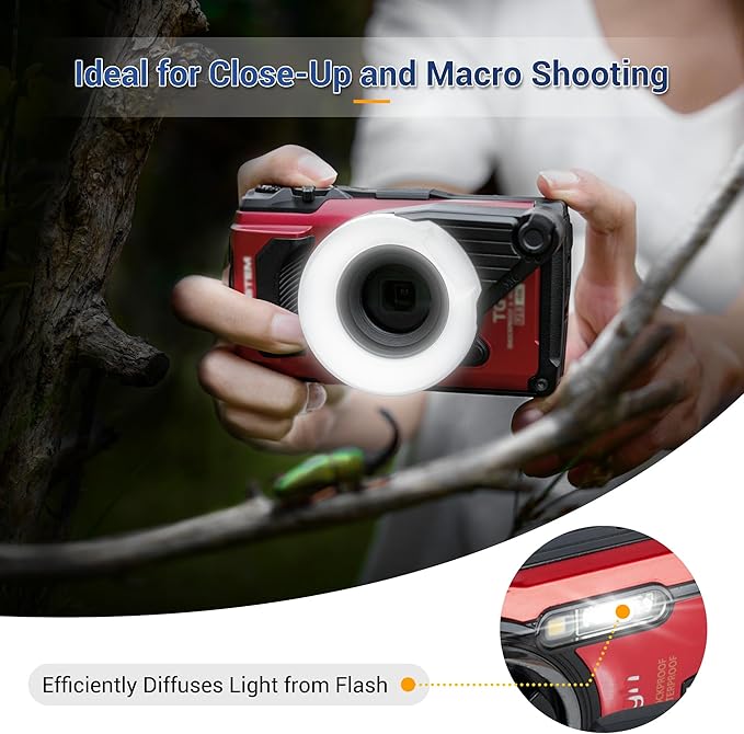 JJC Flash Diffuser for Olympus TG-7 TG-6 TG-5 TG-4 TG-3 TG-2 TG-1, Replace Olympus FD-1 Light Guide, Macro Flash Diffuser Light for Tough TG7 TG6 TG5 TG4 TG3 TG2 TG1