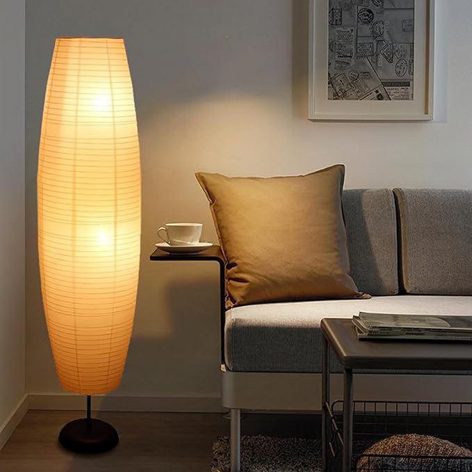 XENOID Paper Floor Lamp - Rice Paper Lantern Floor lamp Modern Large Floor Lamp for Bedroom,Living Room, Soft Light Lamp