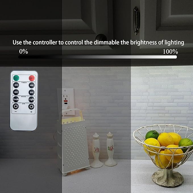 Battery Powered LED Strip Lights, White, with Remote, 13.2ft, 240 LEDs, Waterproof, Dimmable, Timer, for Parties, Weddings, Kitchen, Christmas. Includes 2 Rolls of 6.6 ft Each.