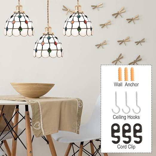 15.4ft Pendant Light Cord Kit, Industrial Vintage Plug in E26 Socket Hanging Light with Switch, Hemp Rope Hanging Light Fixture for Pendant Lamp Farmhouse Lamp Cable DIY