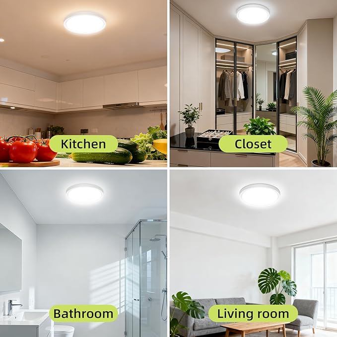 hepside 1PACK Flush Mount LED Ceiling Light Fixture 5CCT 9Inch 18W & 200W Equivalent Closet Light Fixture,Small Round Slim Surface Ceiling Lamp for Hallway,Bathroom,Bedroom,Kitchen,Interior