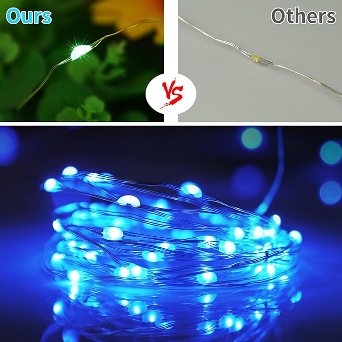66ft 200LED Fairy Lights Battery Operated, 4 Pack 16.5ft 16 Color Changing String Light with Remote Timer, RGB Waterproof Twinkle Lights for Indoor Outdoor Room Gift Party Christmas Décor