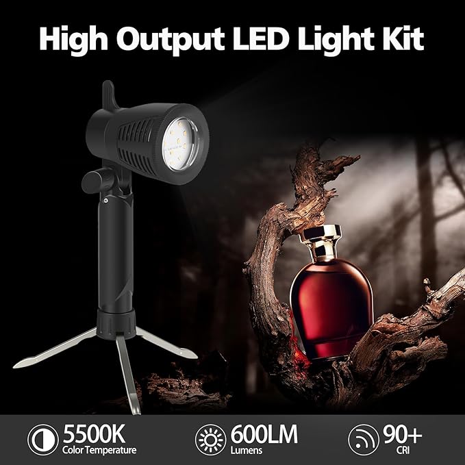 EMART Photography LED Continuous Light Lamp 5500K Portable Camera Photo Lighting for Table Top Studio - 2 Sets