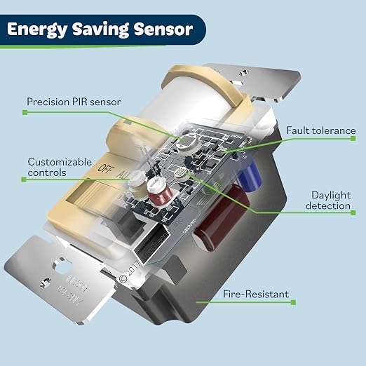 TOPGREENER in Wall PIR Motion Sensor Light Switch, Need Neutral Wire, Gold | Occupancy Sensor Switch, On/Off Override, Single Pole, 4A/500W, Motion-Activated Switch Wall Plate Included,UL-listed,1 Pack